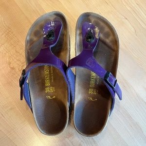 Purple Patent Birkenstock Gizeh Size 38 Narrow